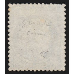 n°60A, variété "grande cassure", Cérès 25c bleu, Type I, oblitéré - TB