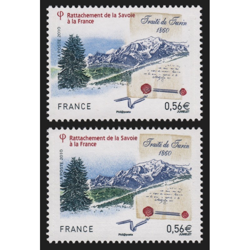 n°4441 variété "couleurs très décalées", neufs ** sans charnière, signé CALVES