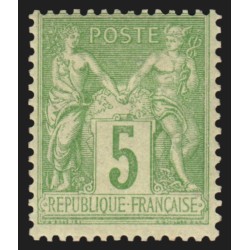 n°106, Sage 5c vert-jaune, Type II, neuf * légère trace de charnière - TB