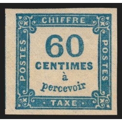 Timbres-Taxe n°9, 60c bleu, neuf * légère trace de charnière - SUPERBE