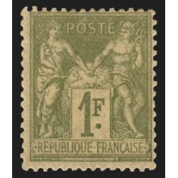 n°82, Sage 1fr. olive-clair, Type II (N sous U), neuf ** sans charnière - TB