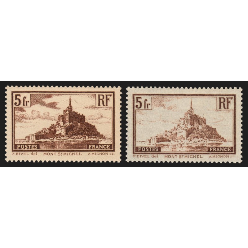 n°260/260a, Mont-Saint-Michel, les 2 Types, neufs ** sans charnière - SUPERBE