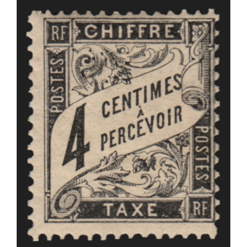 Timbres-Taxe n°13, Duval 4c noir, neuf * avec légère trace de charnière - B/TB