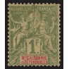 NOUVELLE-CALEDONIE n°53, 1fr olive, neuf * avec légère trace de charnière - TB