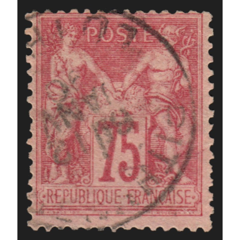 n°81, Sage 75c rose, Type II (N sous U), oblitéré - TB