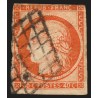 n°5, Cérès 1849, 40c orange-vif, oblitéré grille, pièce d'attente