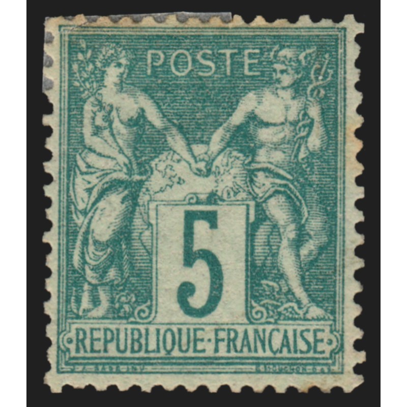 n°64, Sage 5c vert, Type I, neuf * avec charnière, pièce d'attente