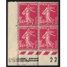 n°196, numéros de série barrés, Semeuse 1fr40 rose, neufs * avec charnière - TB