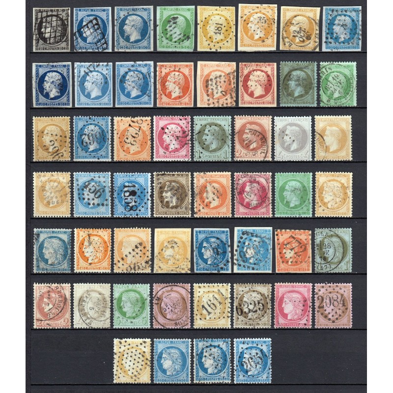 France 1849/1875 Belle collection Napoléon et Cérès COTE 1.900 € - TB D'ASPECT