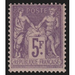 n°95, Sage 5fr violet sur lilas, neuf * avec légère trace de charnière - TB