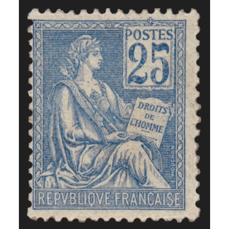 n°118, Mouchon 25c bleu, Type II, neuf ** sans charnière - TB