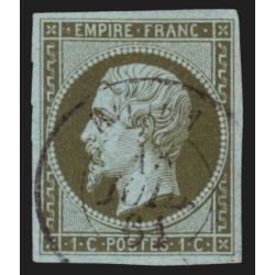 n°11, Napoléon non-dentelé, 1c olive, oblitéré càd - TB