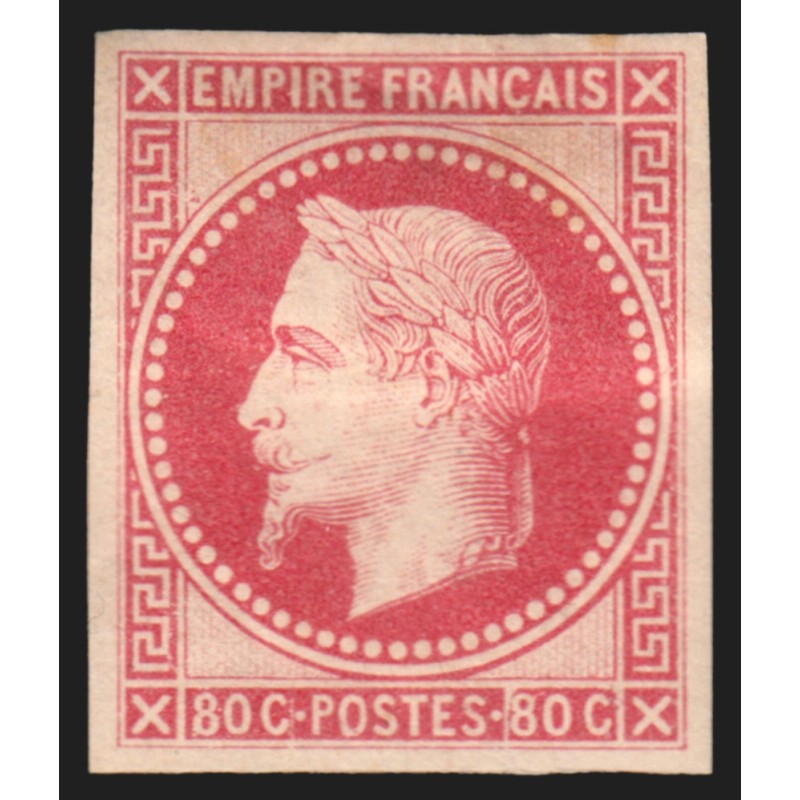 n°32b, impression fine Rothschild non-dentelé, 80c rose, neuf * - TB