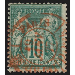 n°76, Sage 10c vert, Type II, oblitéré càd Rouge des imprimés - B/TB