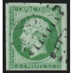 n°12, Napoléon 5c vert, oblitéré losange PC, signé A.BRUN - TB