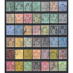 France 1876/1890 - Belle collection au type Sage COTE 1.200 € - TB D'ASPECT