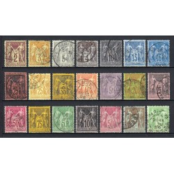 France 1876/1890 - Belle collection au type Sage COTE 1.200 € - TB D'ASPECT