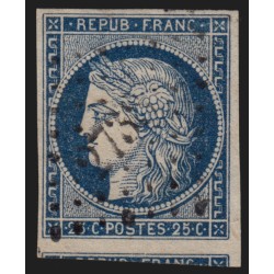 n°4a, Cérès 25c bleu-foncé, oblitéré PC 2738 ROUEN - TTB