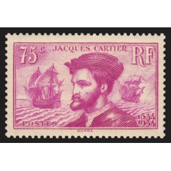 n°296, Jacques Cartier 1934, 75c lilas, neuf ** sans charnière - SUPERBE