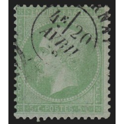 n°35, Napoléon 1872, 5c vert-pâle sur bleu, oblitéré - TB D'ASPECT