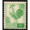 n°630, variété "impression double", Coq d'Alger 10c vert-jaune, neuf ** SUPERBE