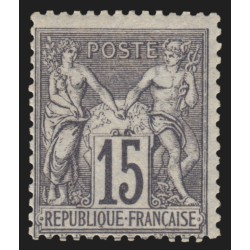 n°66, Sage 15c gris, Type I (N sous B), neuf * légère trace de charnière - B/TB