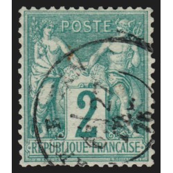 n°62, Sage 2c vert, Type I (N sous B), oblitéré - B/TB