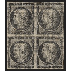 n°3, Cérès 1849, essai avec impression doublée et inversée, 20c noir, neuf (*)