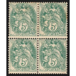 n°111, variété "impression recto-verso partielle", Blanc 5c vert, neuf *