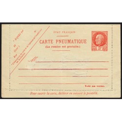 Entiers Postaux Carte-pneumatique n°519-CLPP1, Pétain 1941, 3fr orange, neuve