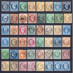 France 1849/1875 - Collection 47 timbres Cérès, Napoléon - COTE 1.850 €