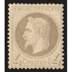 n°27B, Napoléon Lauré 4c gris, Type II, neuf * légère charnière - TB D'ASPECT