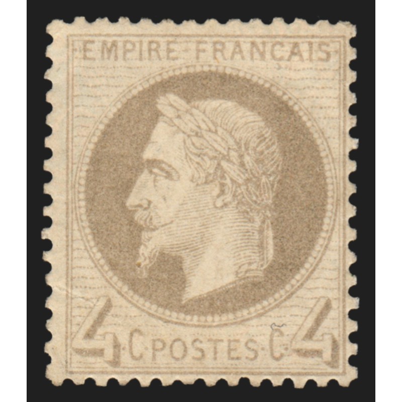 n°27B, Napoléon Lauré 4c gris, Type II, neuf * légère charnière - TB D'ASPECT