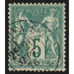 n°64, Sage 5c vert, Type I, oblitéré - SUPERBE