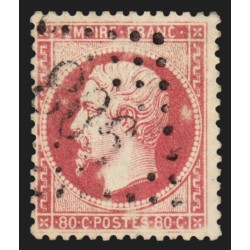 n°24, variété d'impression ou d'encrage, Napoléon 80c rose, oblitéré - TB