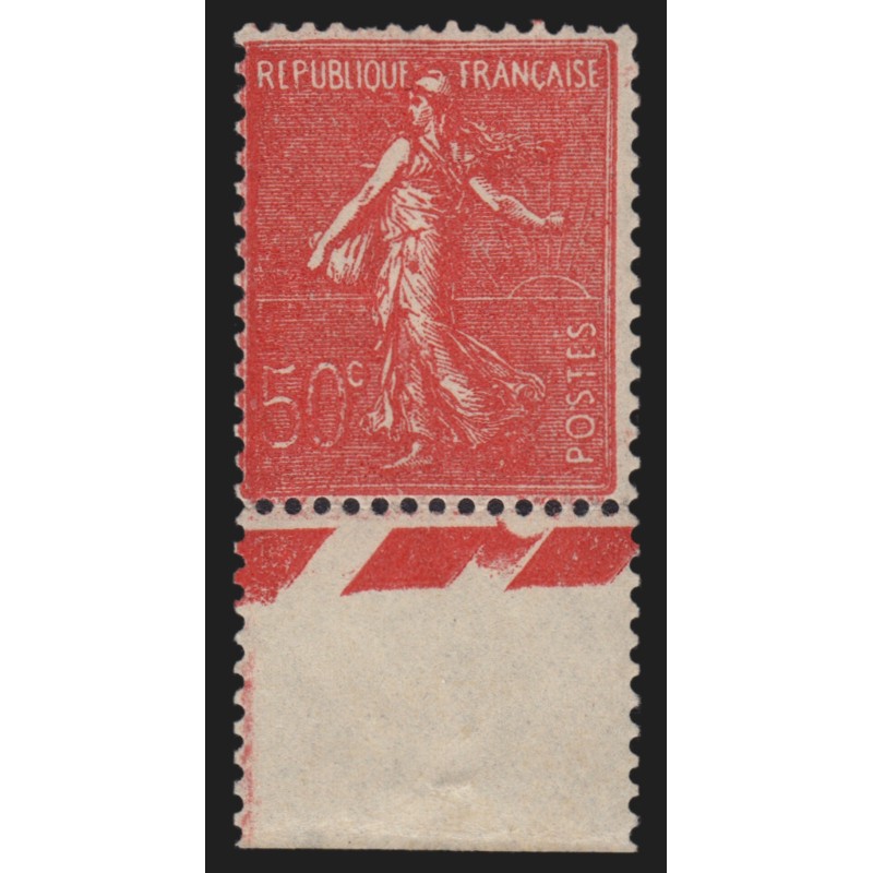 n°199 variété "faciale maculée", Semeuse 50c rouge, neuf ** sans charnière - TB