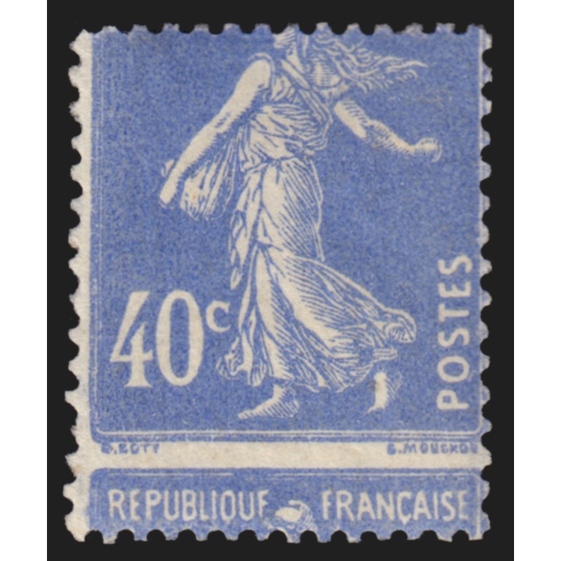 n°237e, variété "Piquage à cheval", Semeuse 40c outremer, neuf * - SUPERBE