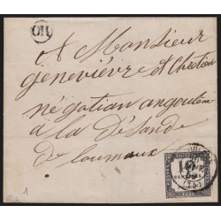 Timbres-Taxe n°1, oblitéré càd ANGOULEME Cachet OR cerclé, signé CALVES - TB