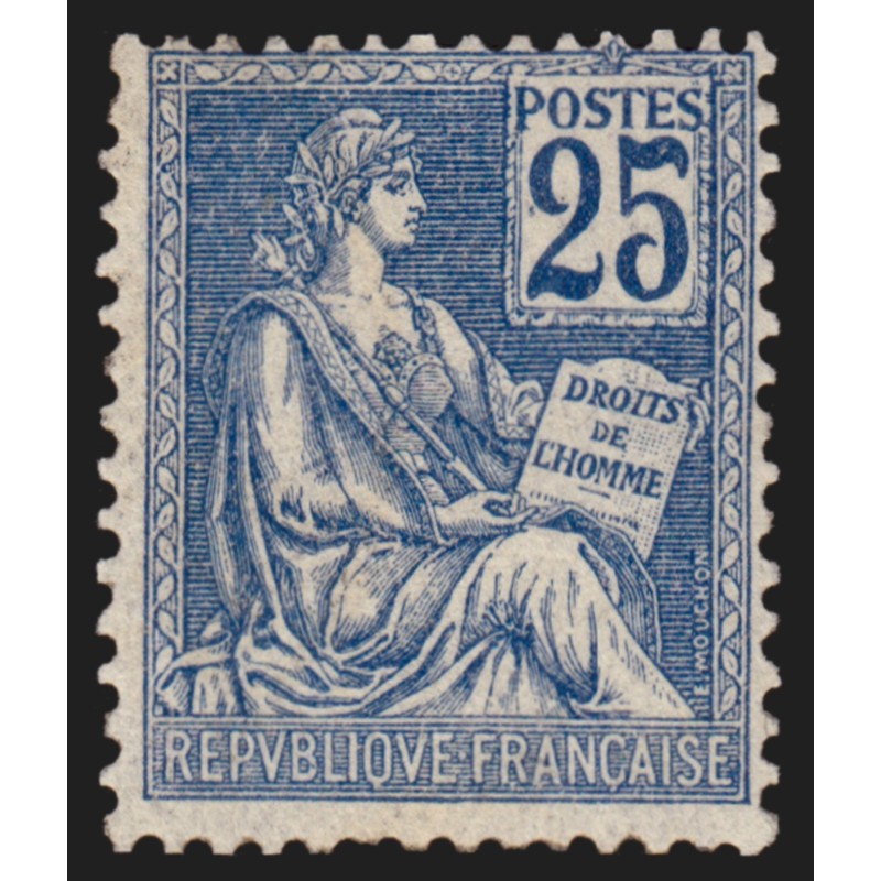 n°118, Mouchon 25c bleu, Type II, neuf ** sans charnière - B/TB