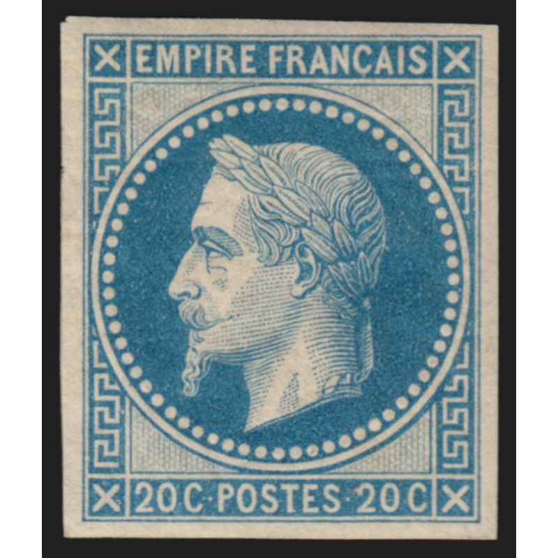 n°29Ab, impression fine Rothschild non-dentelé, 20c bleu, neuf ** - TB