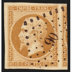 n°13B, 10c brun, Type II, oblitéré PC 90 ANNOT - SUPERBE