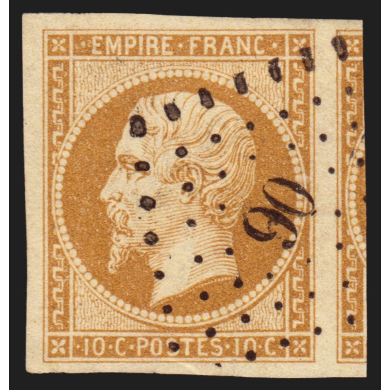 n°13B, 10c brun, Type II, oblitéré PC 90 ANNOT - SUPERBE