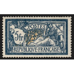 n°123, Merson 5fr bleu et chamois, nuance foncée, neuf * infime charnière - TB