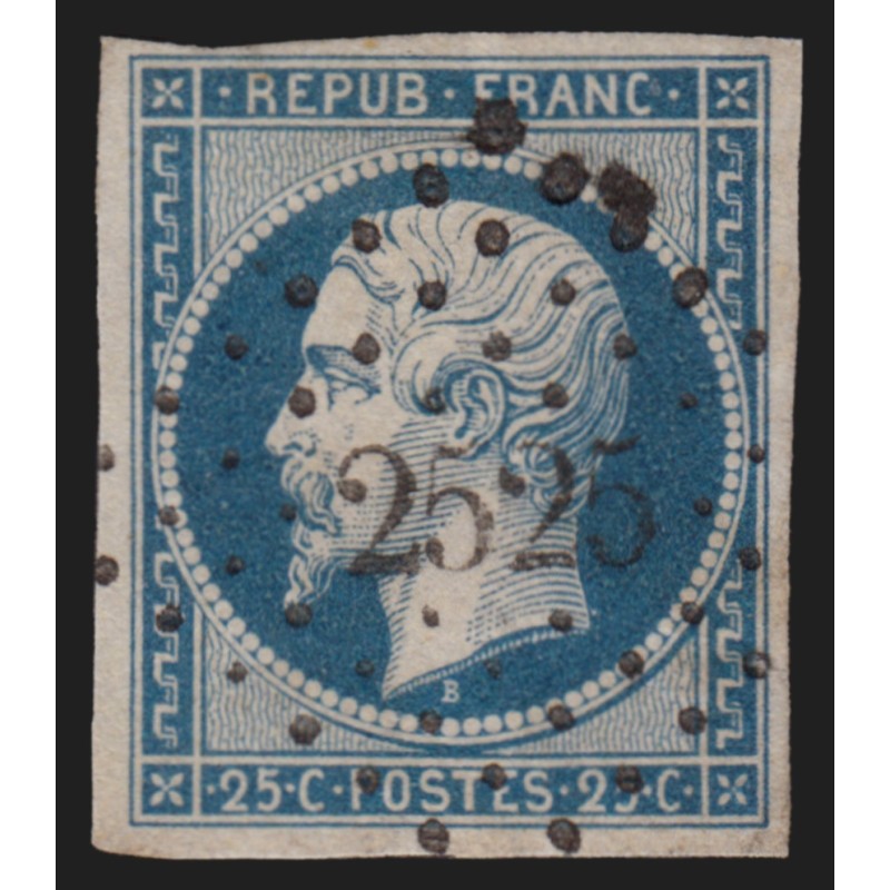 n°10, Présidence 25c bleu, oblitéré PC 2525 PONTAILLER-SUR-SAONE indice 4 - TB