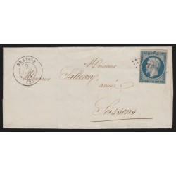 n°10, Présidence 25c bleu, oblitéré BRAISNE Aisne, indice 6, sur lettre