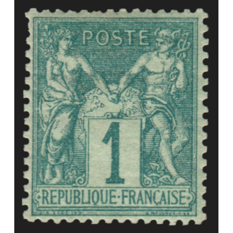 n°61, Sage 1c vert, Type I, neuf * avec charnière - TB D'ASPECT