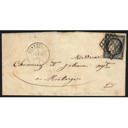 n°3, Cérès 20c noir, oblitéré MONTLUCON 1849 lettre pour Montargis - TB