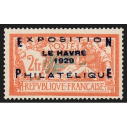 n°257A, Exposition Le Havre 1929, neuf * infime trace de ch. signé CALVES - TB