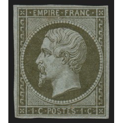 n°11, Napoléon non-dentelé 1c olive, neuf * avec trace de charnière - TB