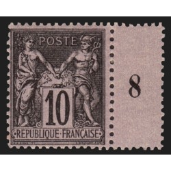 n°89, millésime 8, Sage 10c noir sur lilas, neuf * trace de charnière - TB